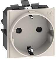 Розетка с заземлением модульная Legrand BTicino Living Now 1-м. 2 мод. шторки песочный картинка